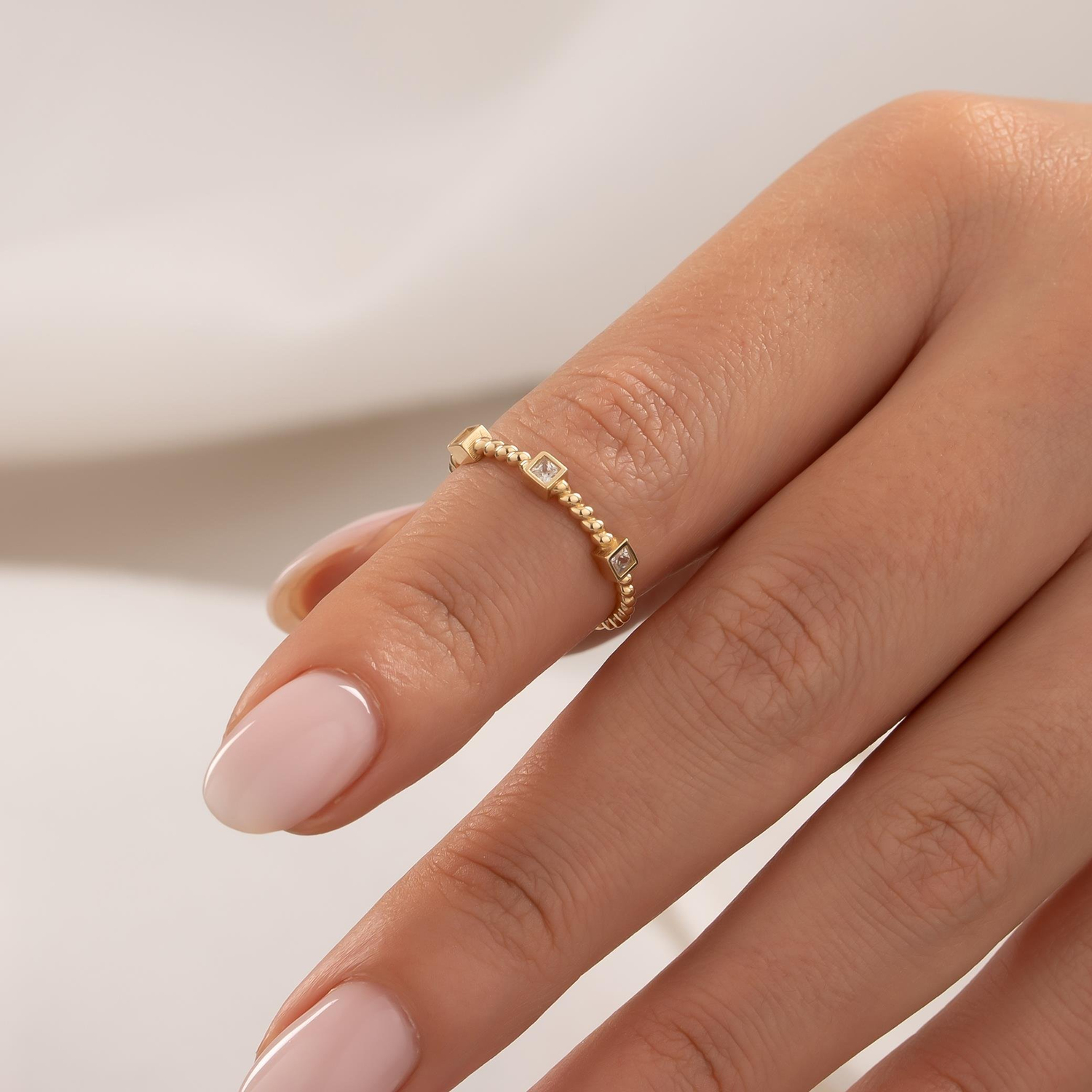 Taşlı Spor Model 14 Ayar Altın Yüzük