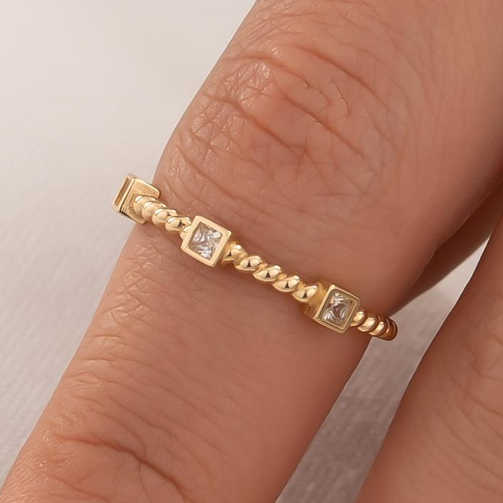 Taşlı Spor Model 14 Ayar Altın Yüzük