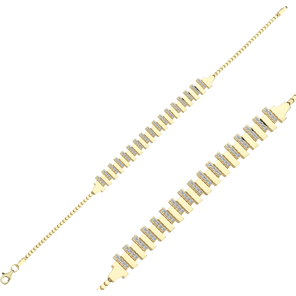 Taşlı Tasarım 14 Ayar Düğün Seti