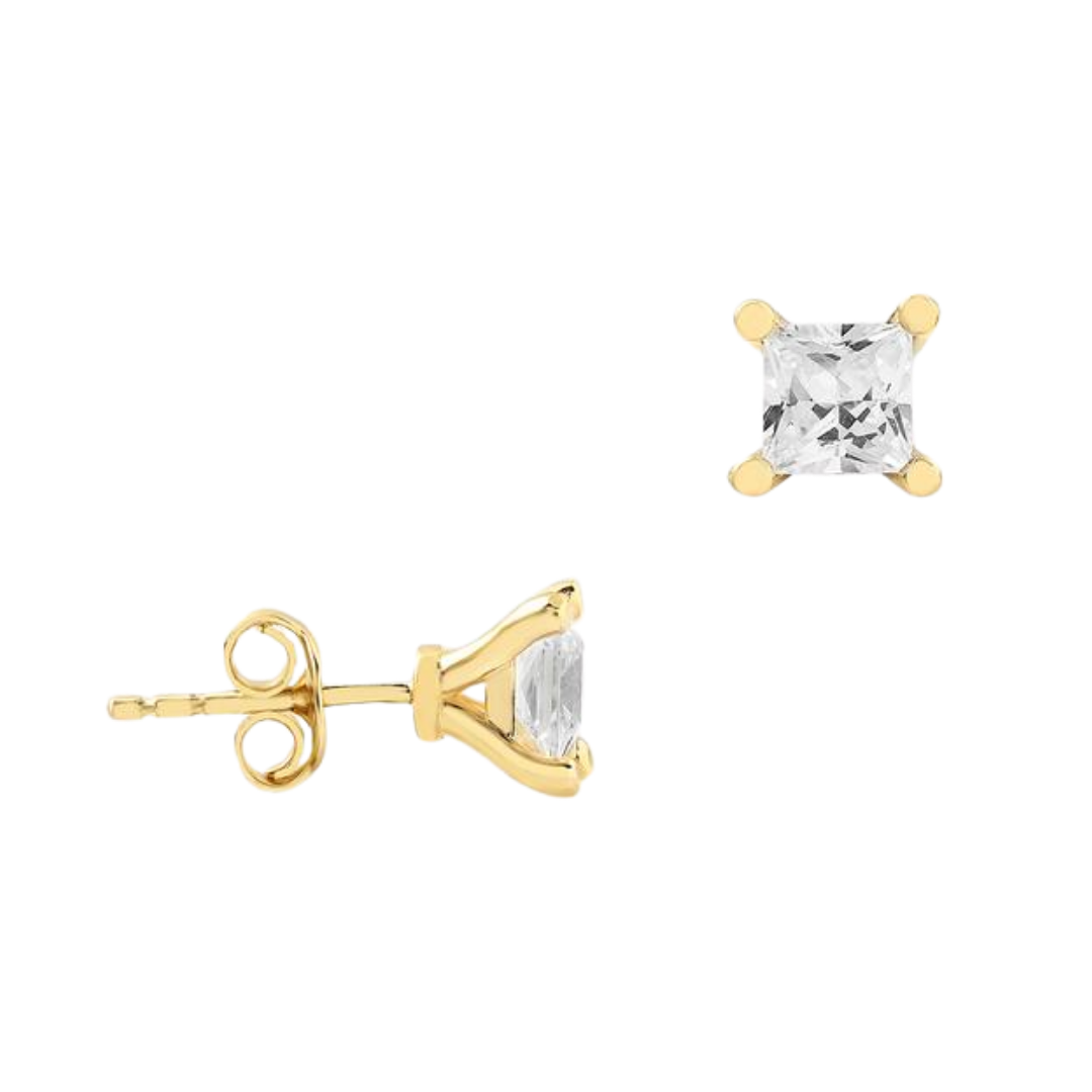 Tek Taş Küpe 14 Ayar Altın