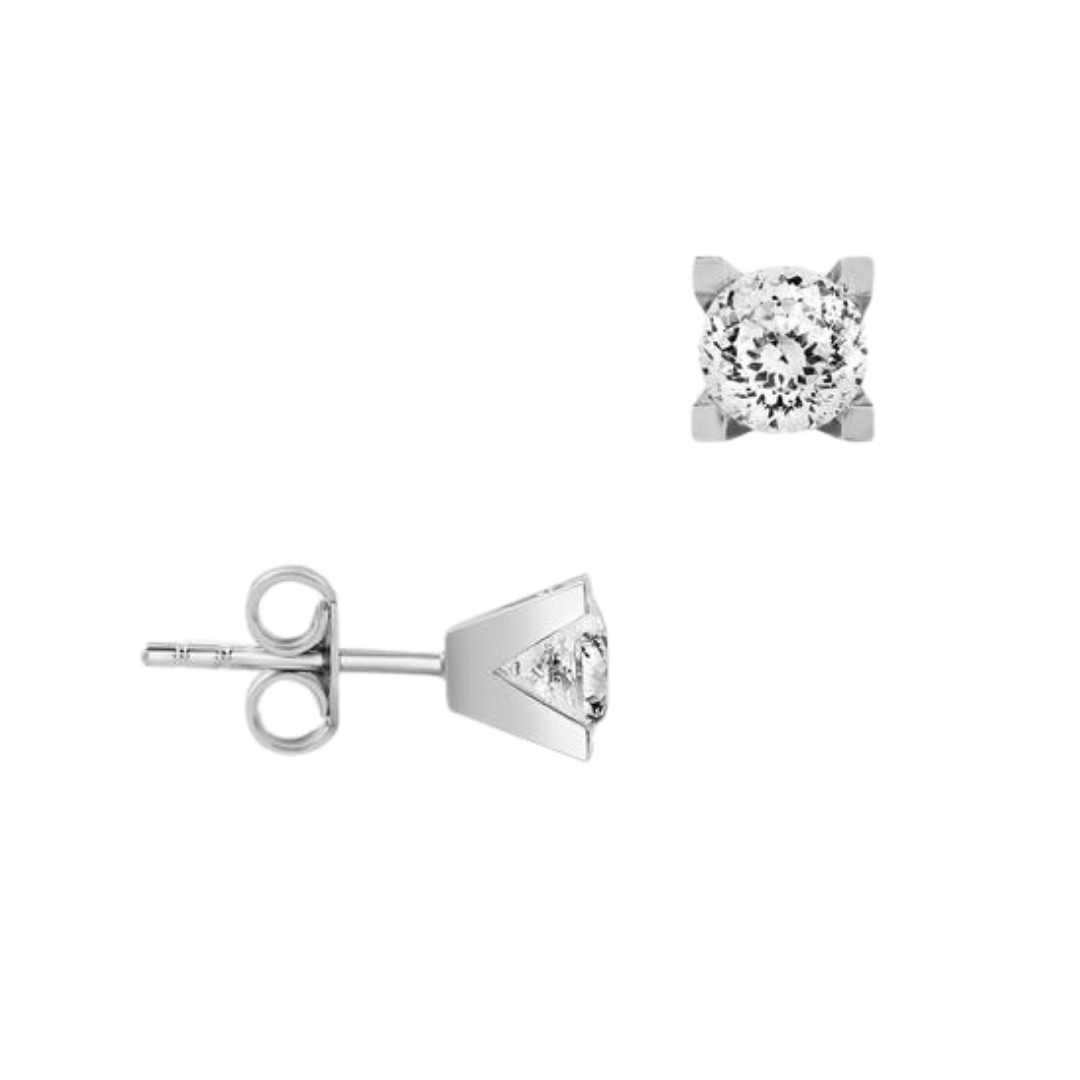 Tek Taş Küpe 14 Ayar Altın