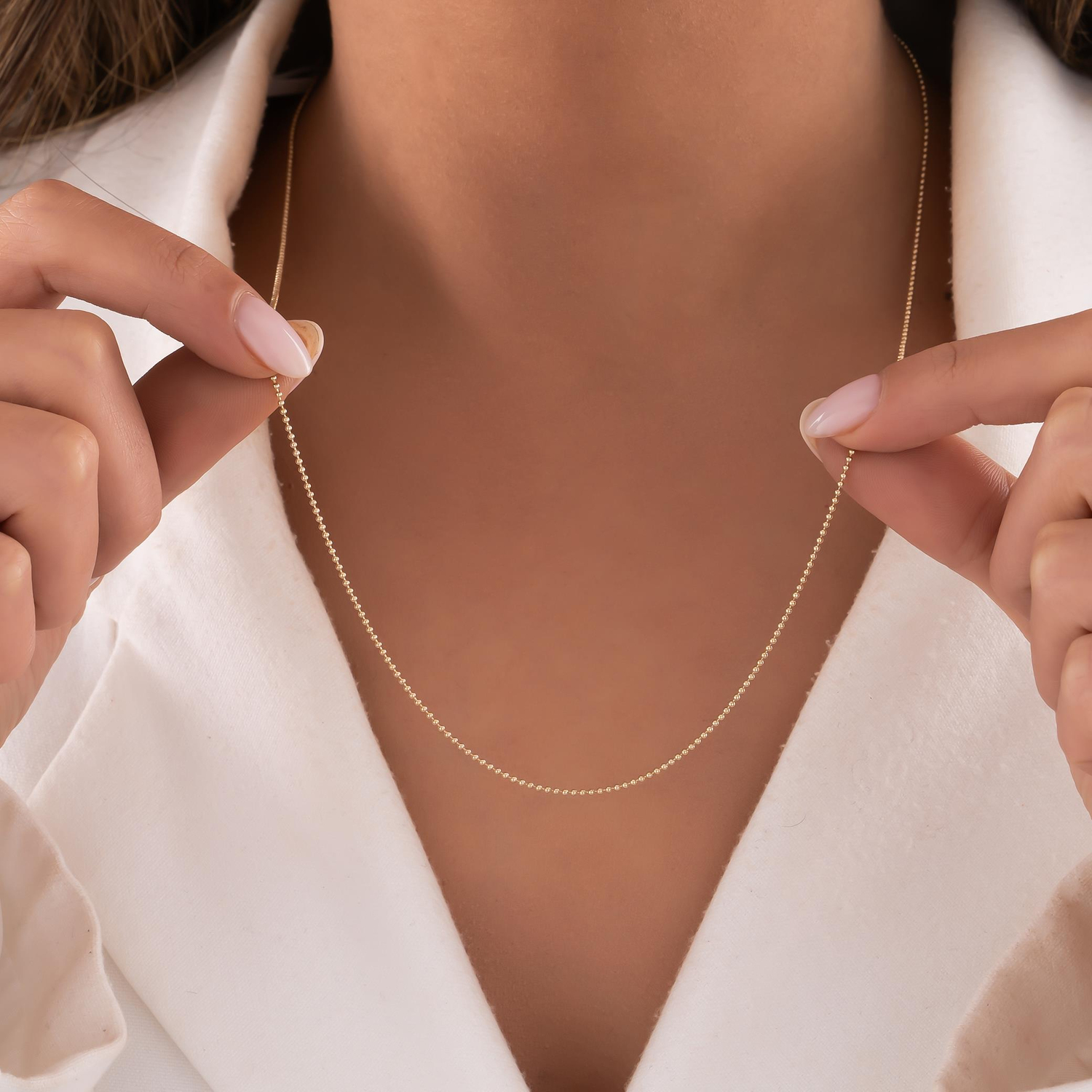 Tırnak Makası Zincir 14 Ayar Altın 1 Mm