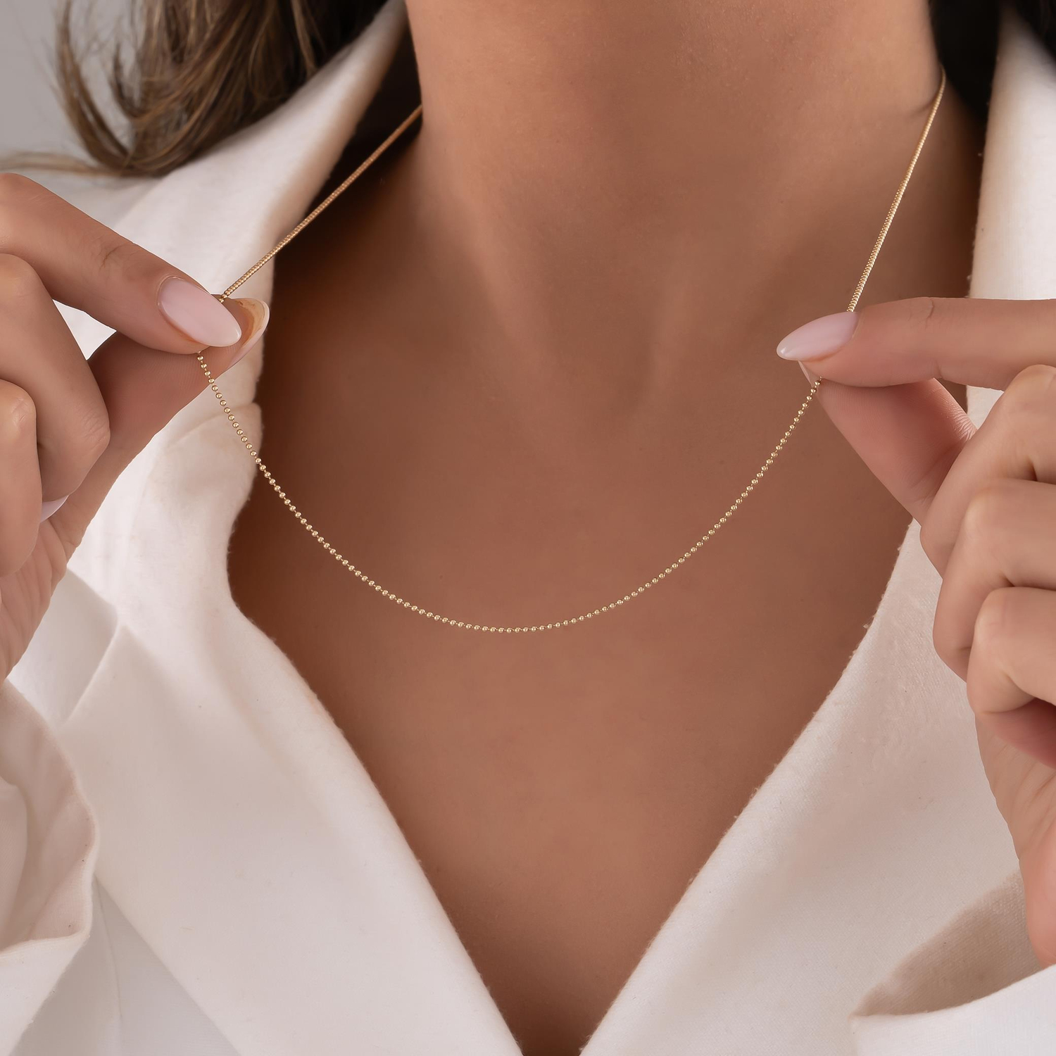 Tırnak Makası Zincir 14 Ayar Altın 1 Mm