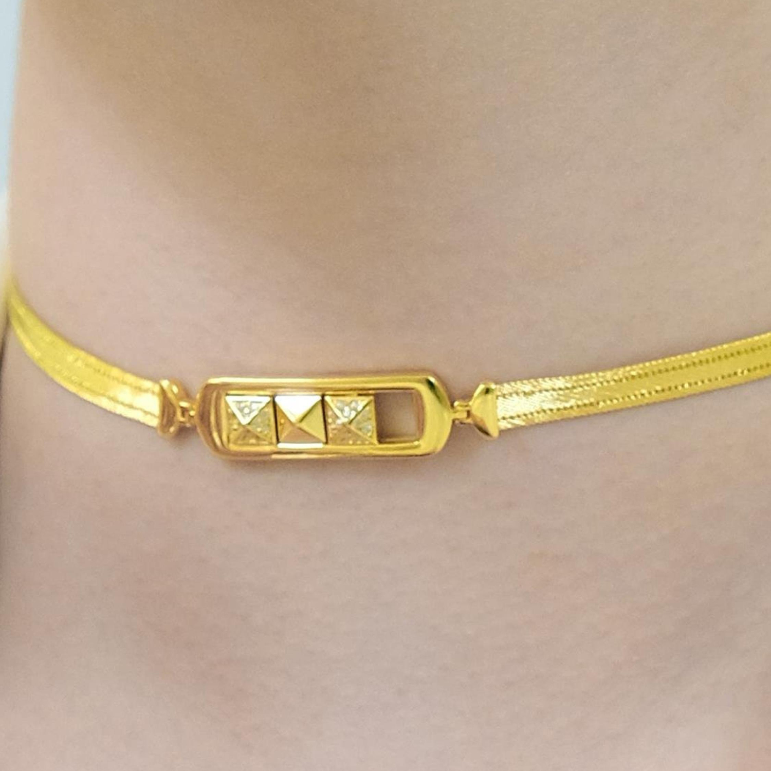 Trabzon Hasır Modern Hareketli Küp Model 14 Ayar 3 Sıra Altın Set Sarı