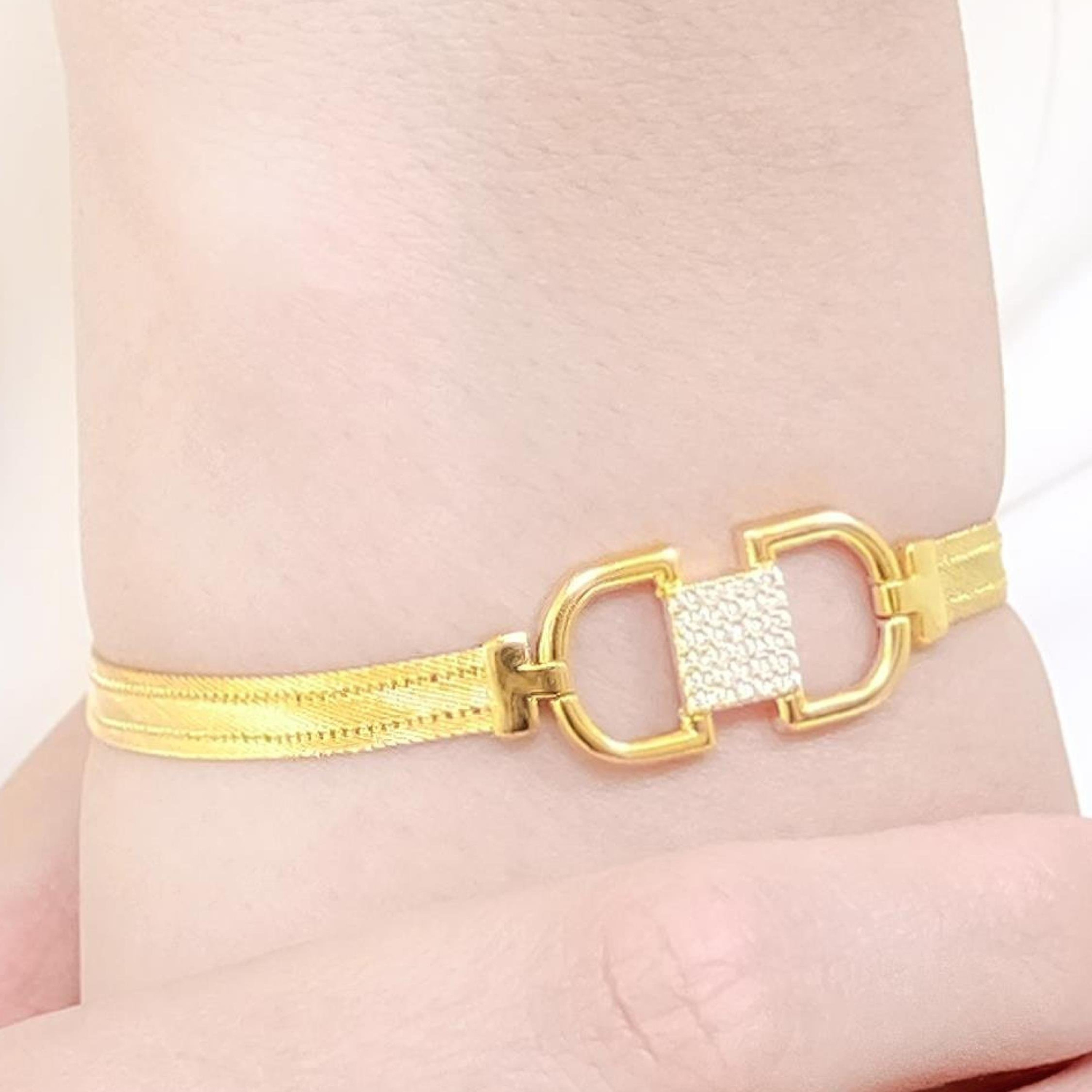 Trabzon Hasır Modern Kemer Model 14 Ayar 3 Sıra Altın Set Sarı