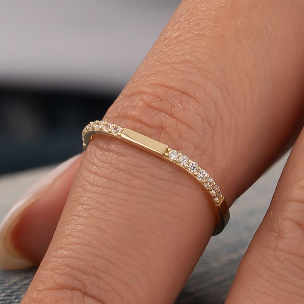 Trend Taşlı 14 Ayar Altın Yüzük