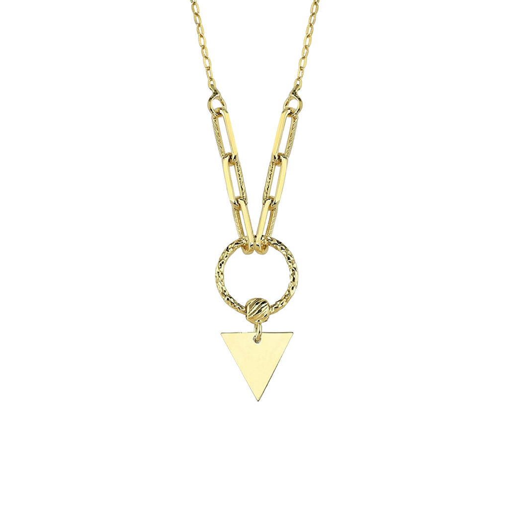 Üçgen Minimal 14 Ayar Altın Kolye