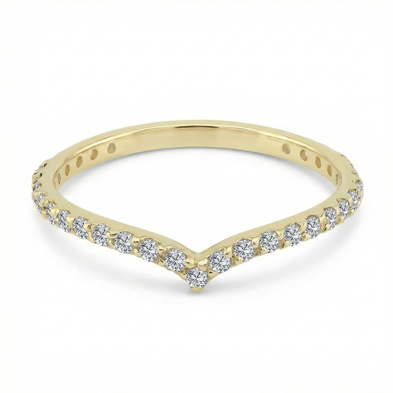 V Model 14 Ayar Altın Yüzük