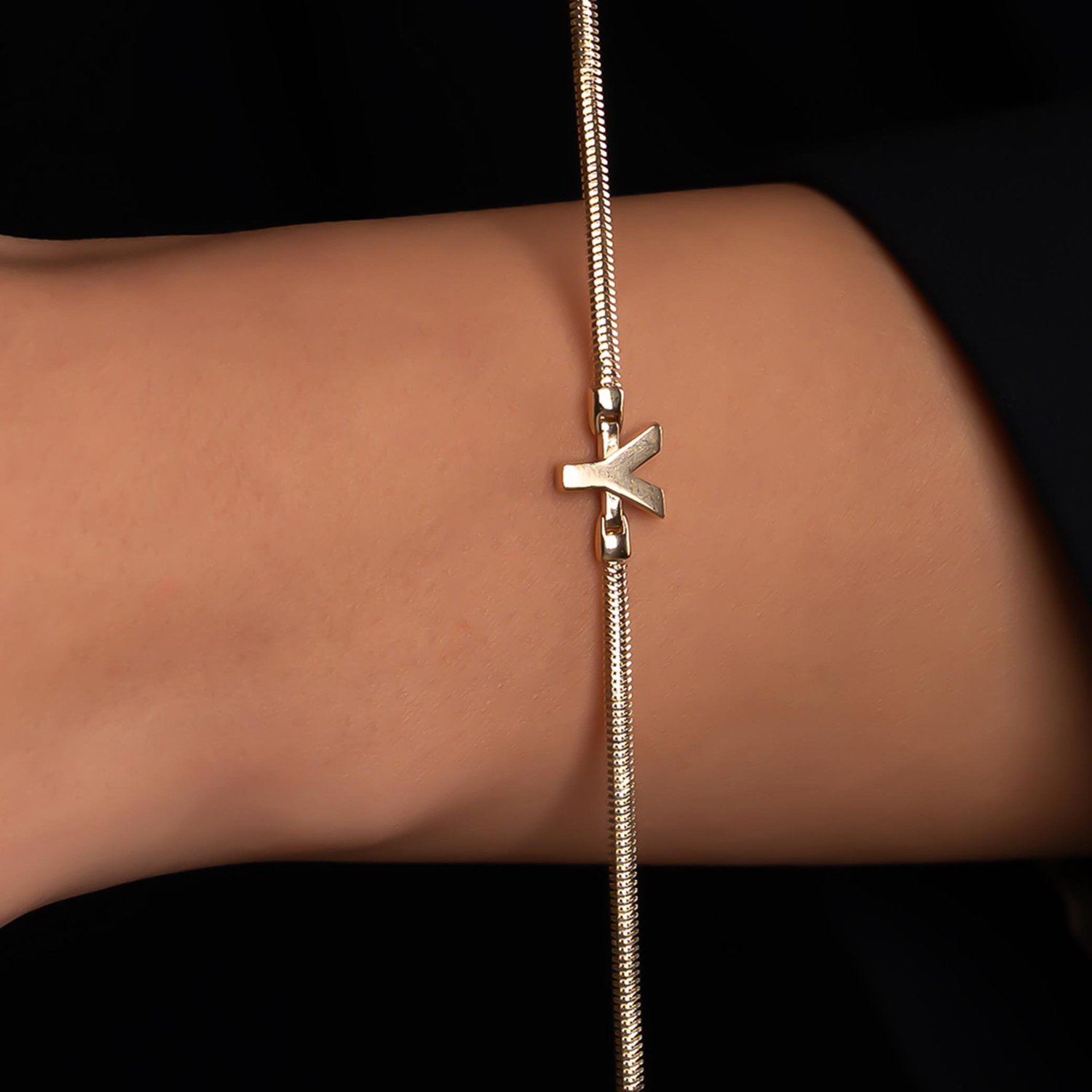 Y Harfli 14 Ayar Altın Bileklik