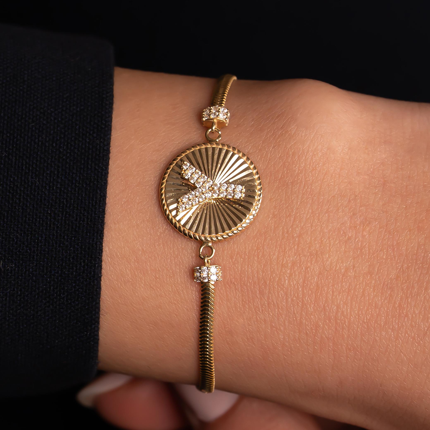 Y Harfli 14 Ayar Altın Bileklik