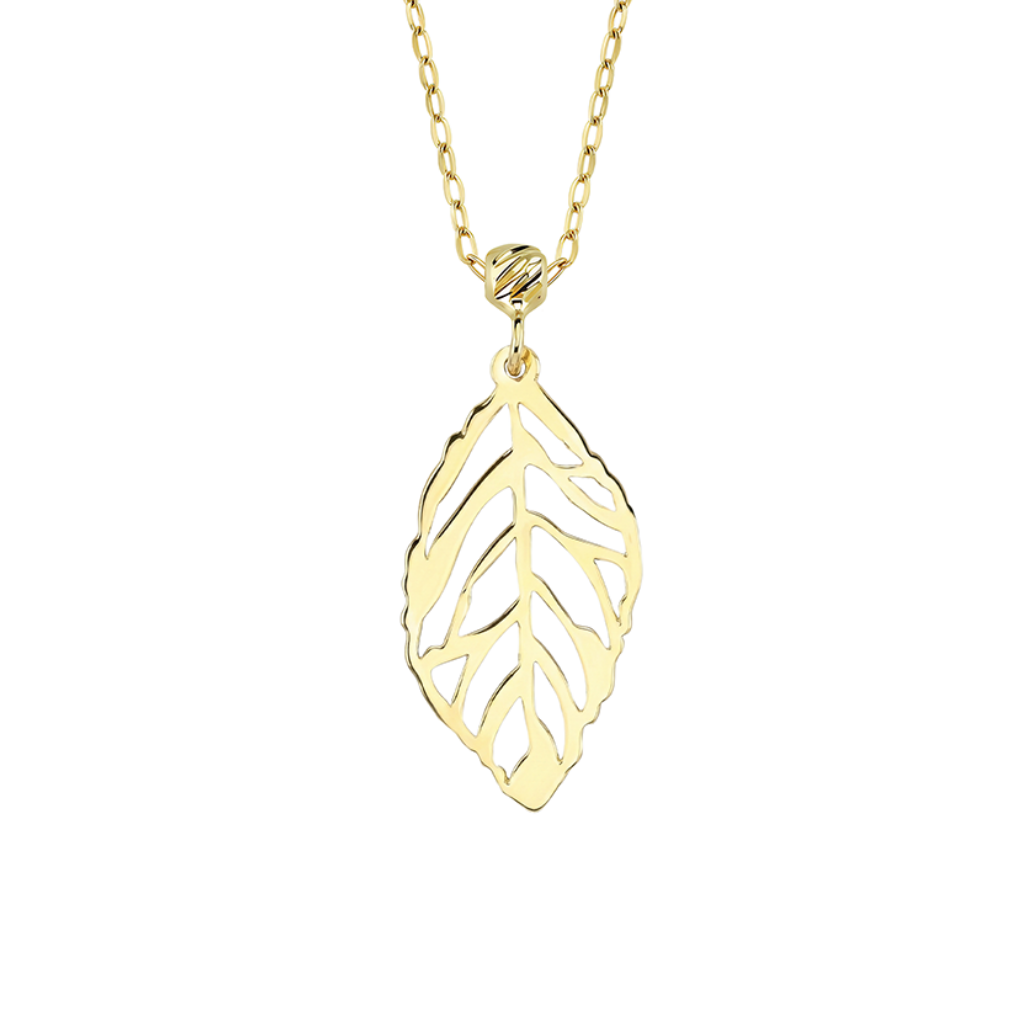 Yaprak Figürlü 14 Ayar Altın Kolye