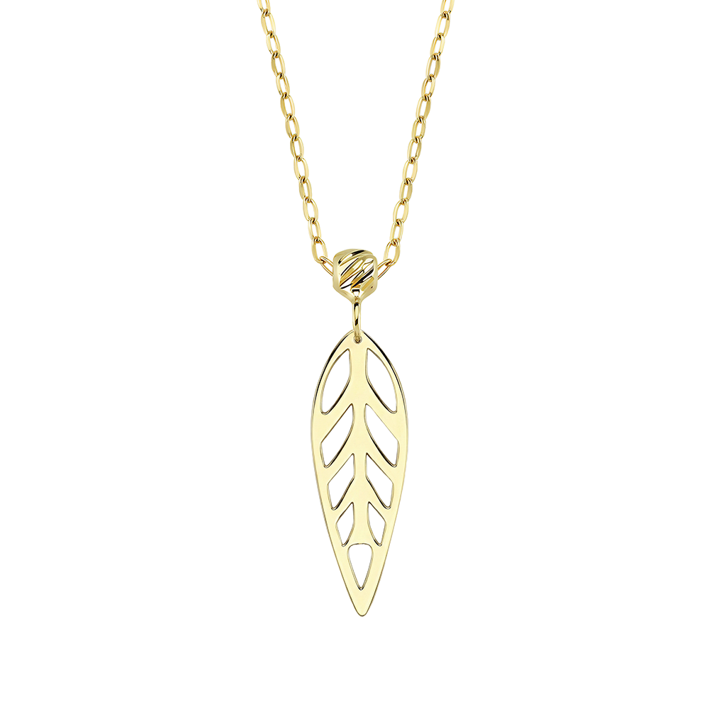 Yaprak Figürlü 14 Ayar Altın Kolye