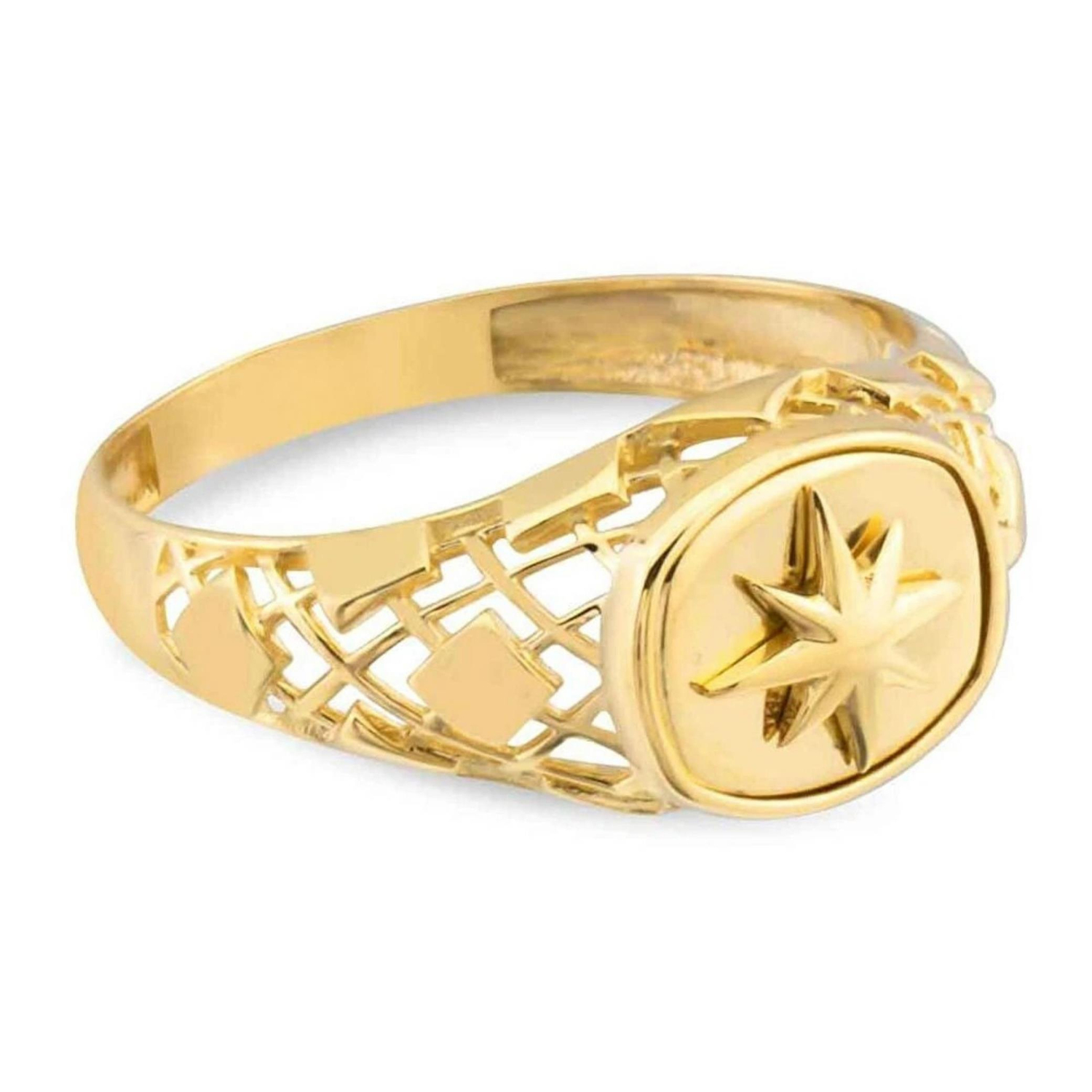 Yıldız Detaylı Erkek Yüzüğü
