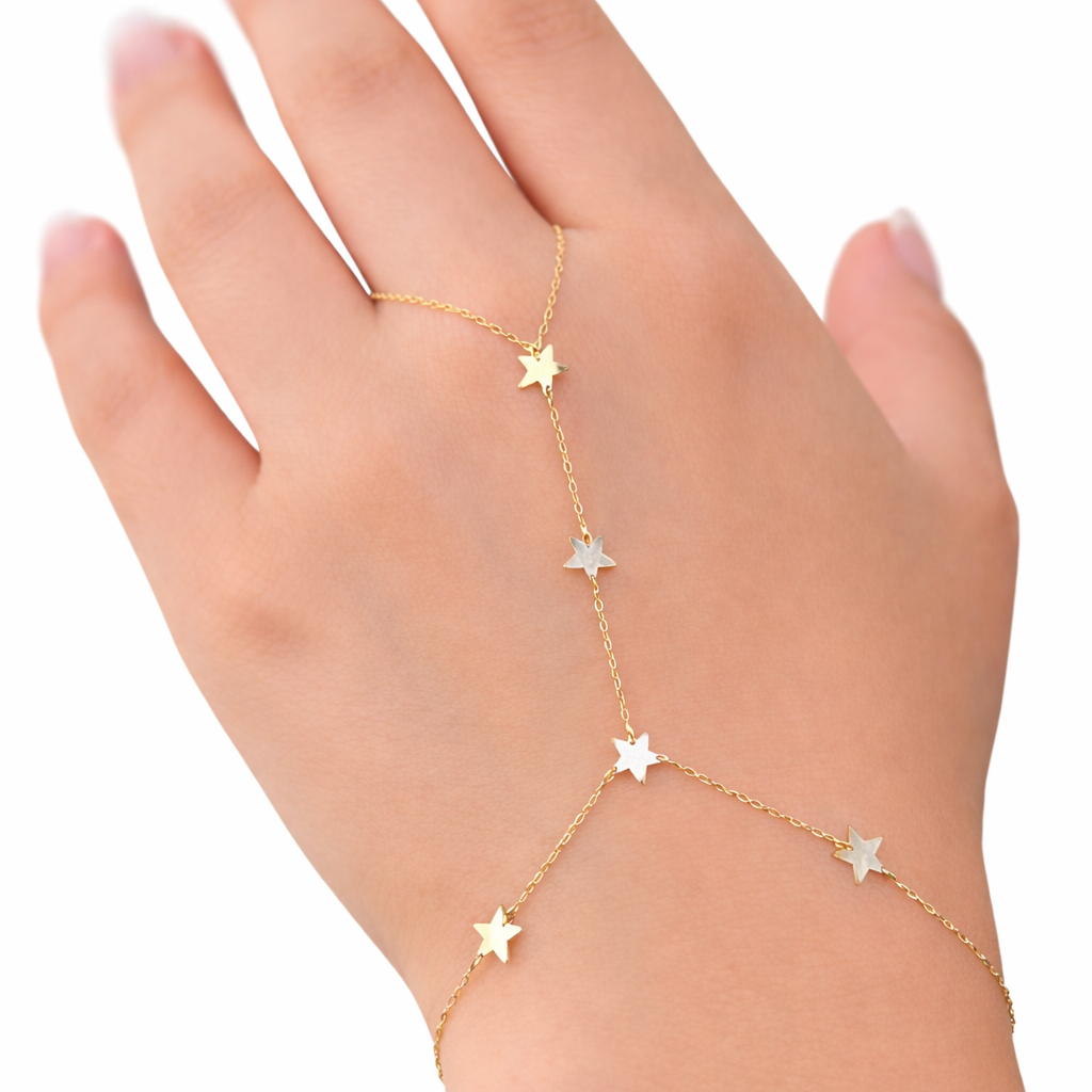 Yıldız Figürlü 14 Ayar Altın Şahmeran Bileklik