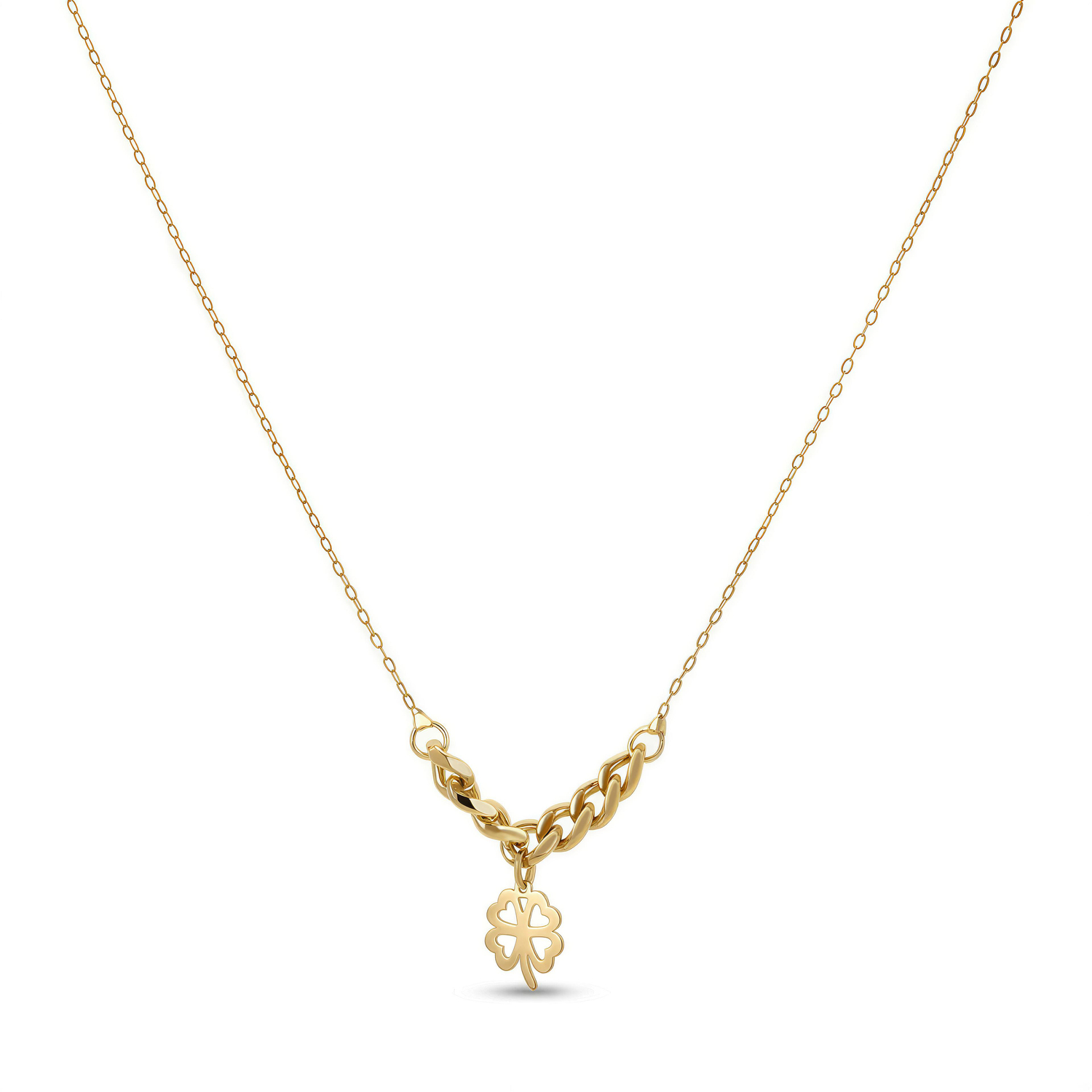 Yonca 14 Ayar Altın Kolye