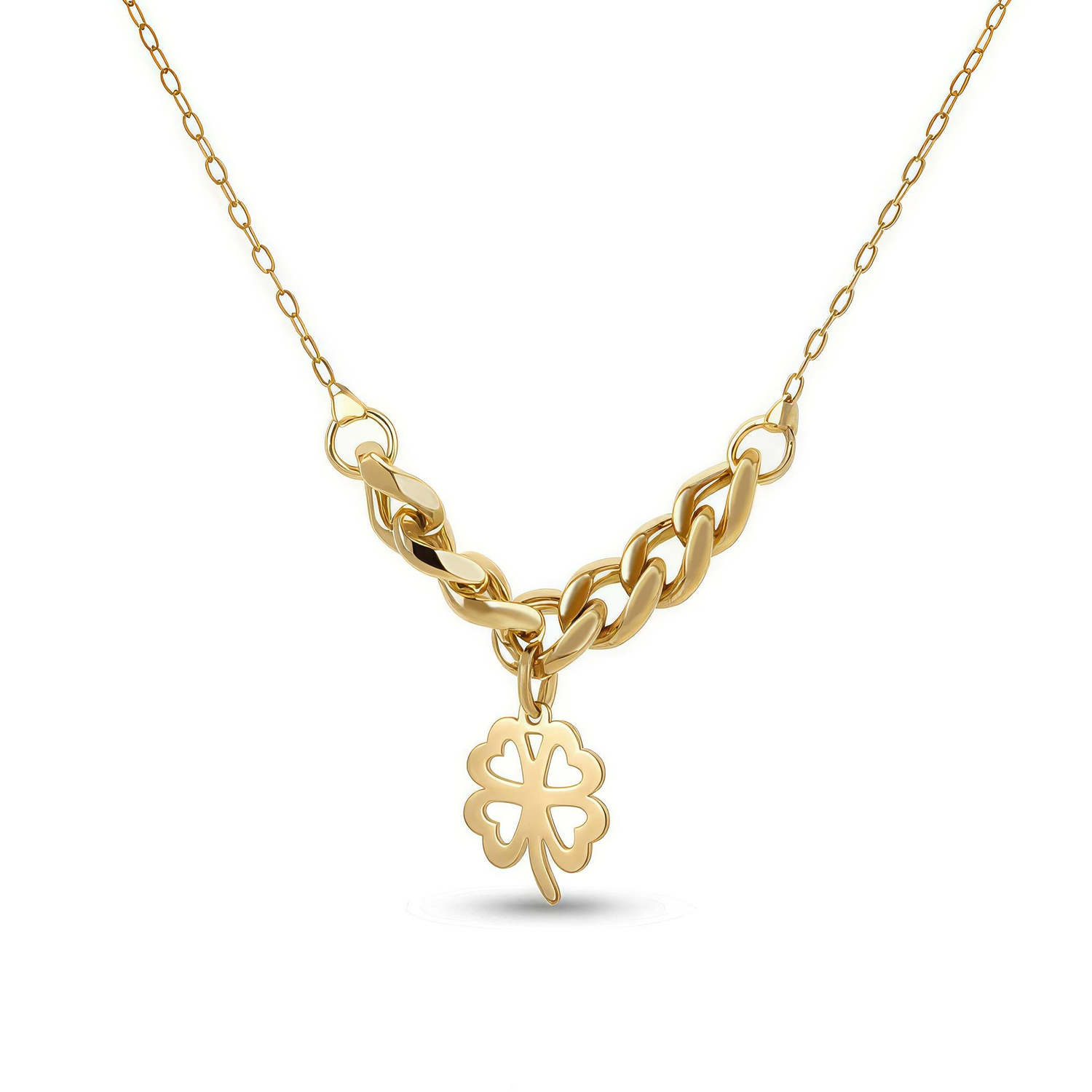 Yonca 14 Ayar Altın Kolye