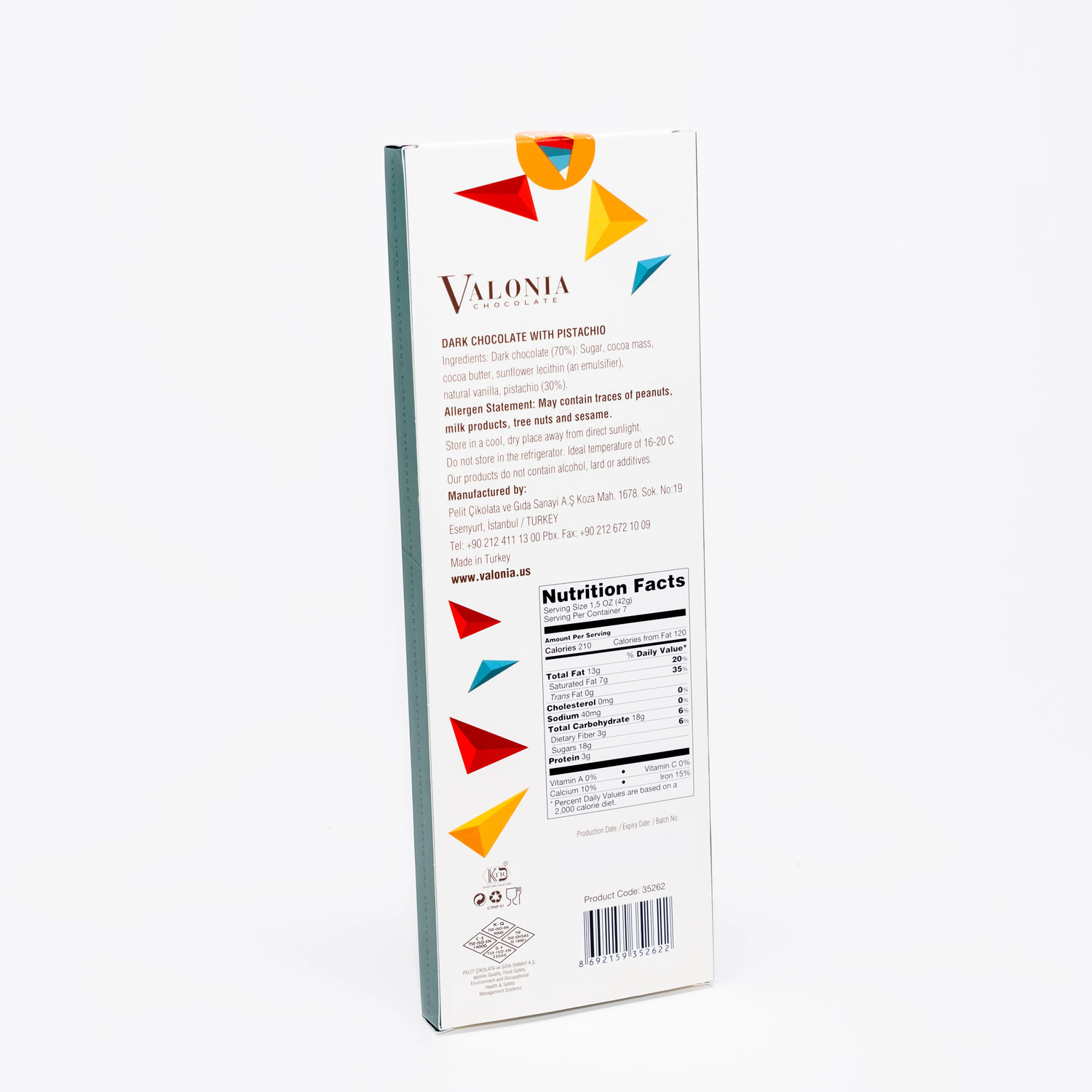 4U Bitter Antep Fıstıklı Çikolata  300Gr.