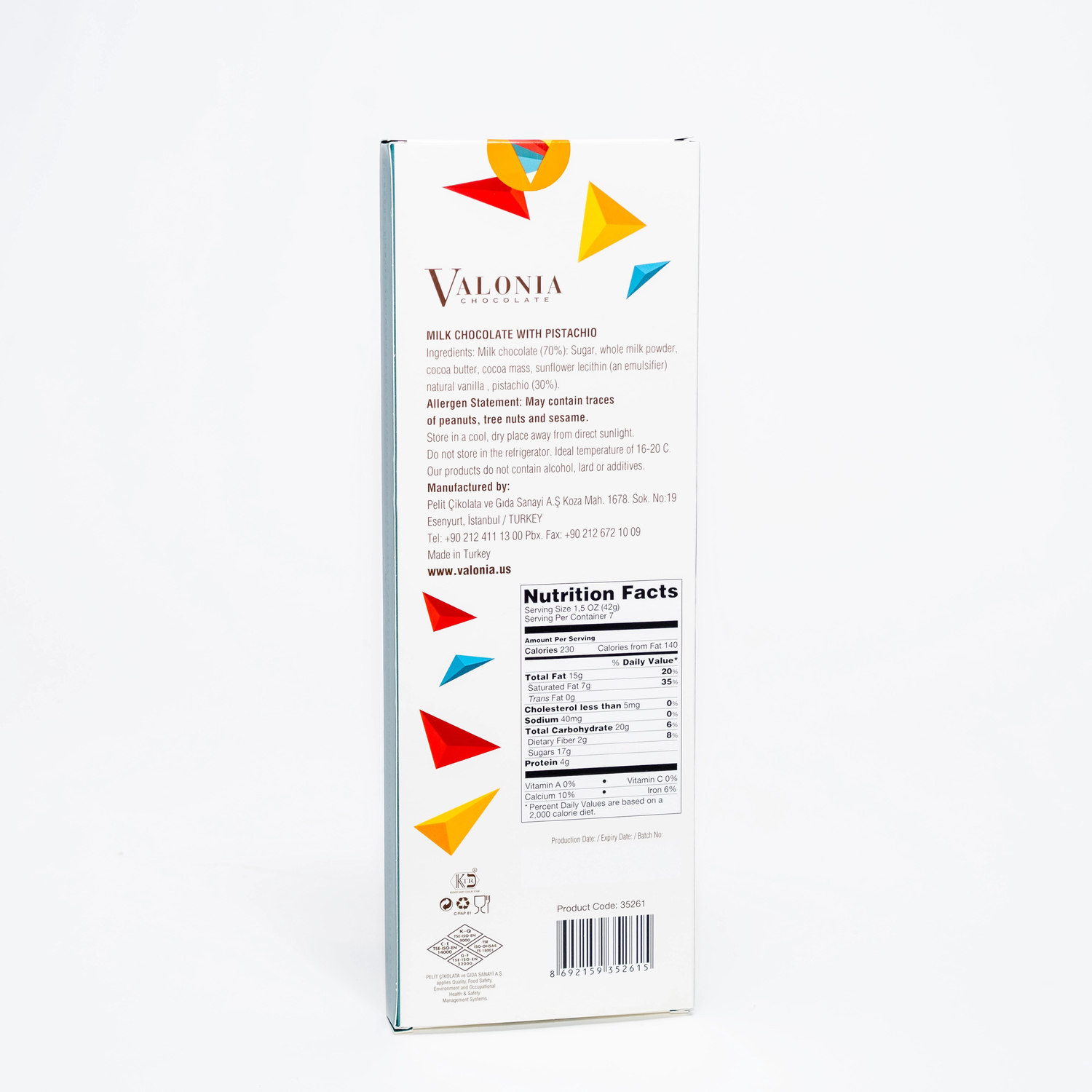 4U Sütlü Antep Fıstıklı Çikolata  300Gr.
