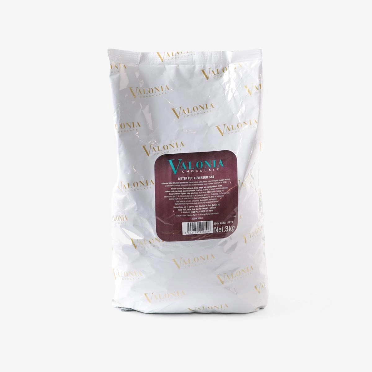 Bitter Pul Kuvertür %55  3Kg.
