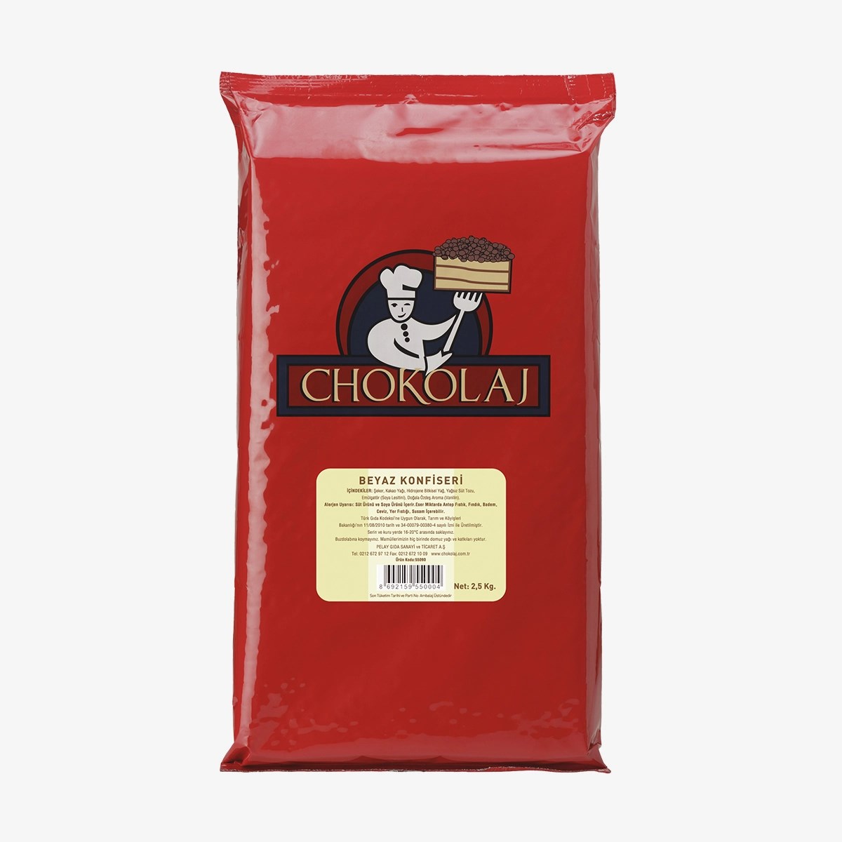 Chokolaj Konfiseri Beyaz (fildişi 2,5kg)