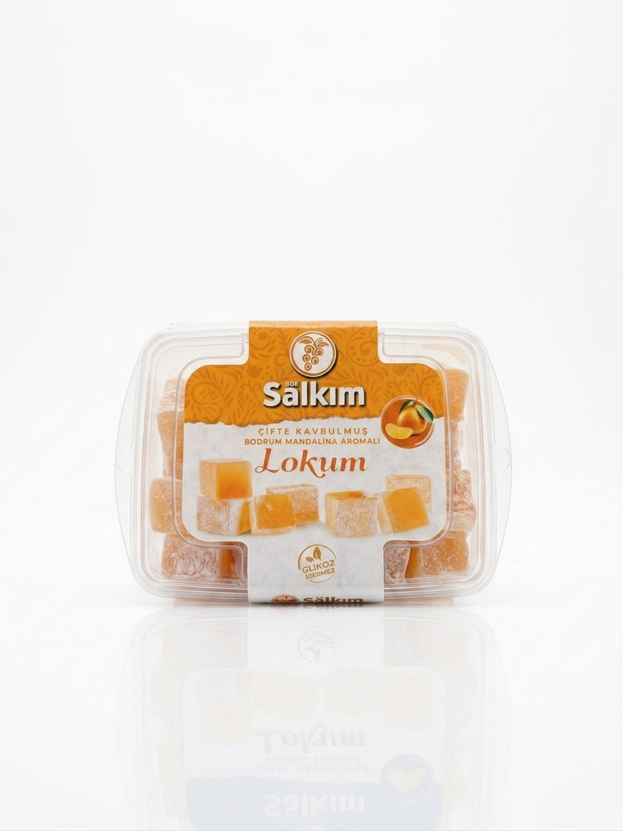 Çifte Kavrulmuş Bodrum Mandalina Aromalı Lokum