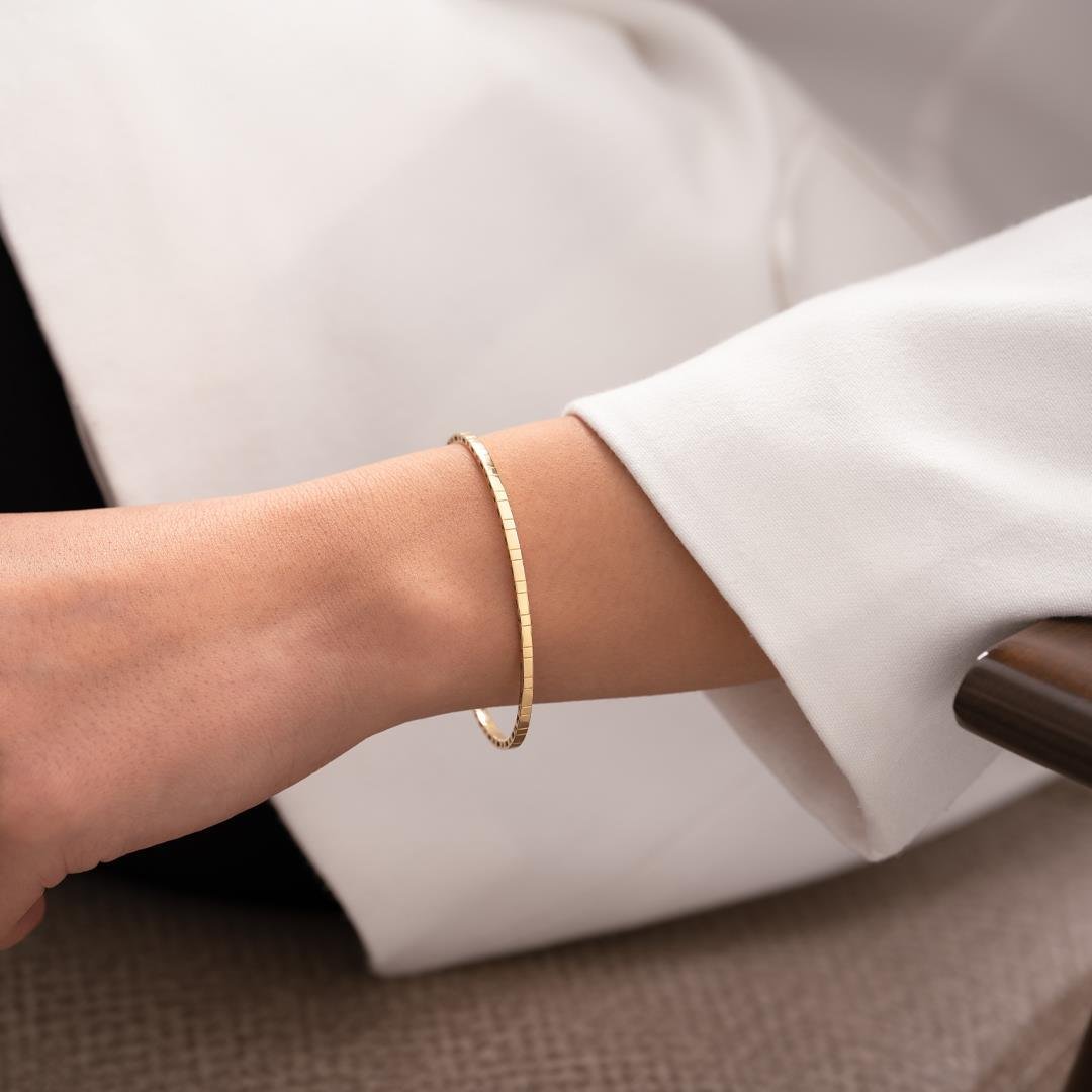 14 Ayar Altın Minimal Taşsız Kelepçe Bilezik