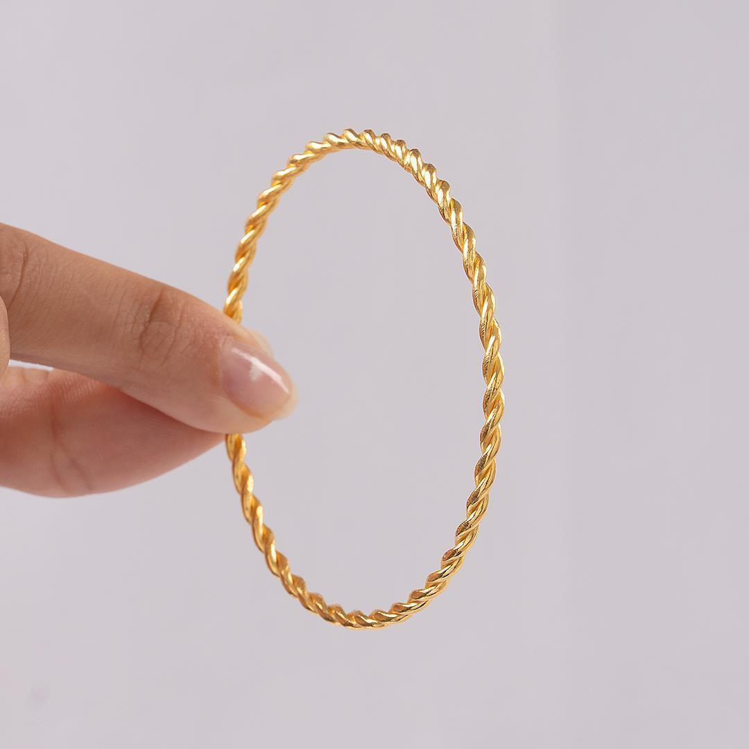 15 Gram Düz İkili Burma Bilezik 22 Ayar