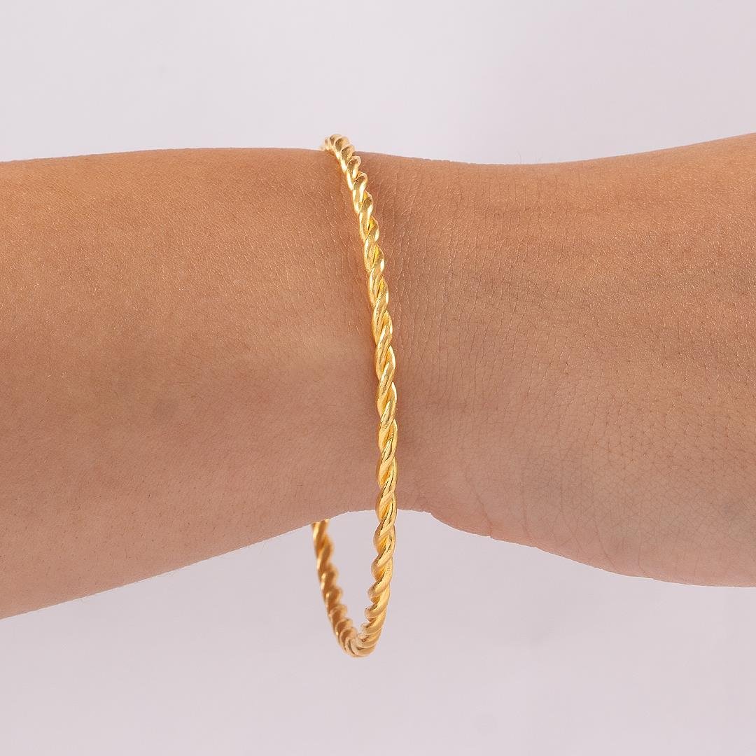 15 Gram Düz İkili Burma Bilezik 22 Ayar