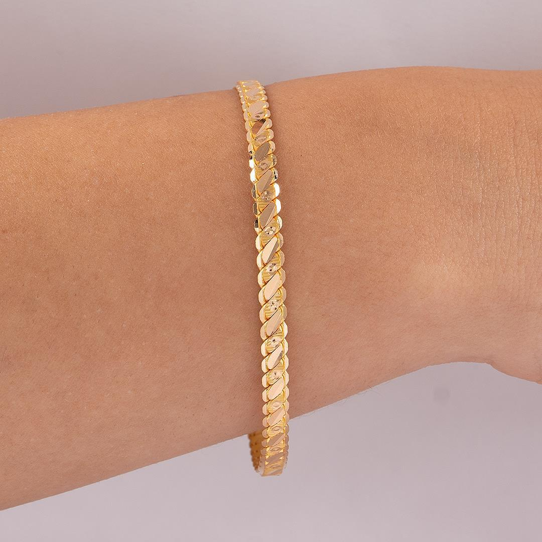 15 Gram Noktalı Üçlü Burma Bilezik 22 Ayar