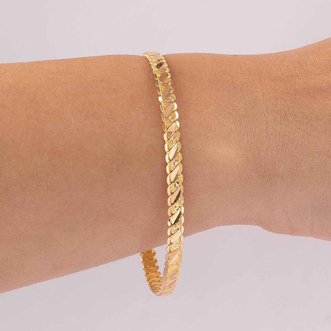 15 Gram Noktalı Üçlü Burma Bilezik 22 Ayar