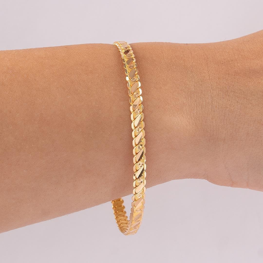 15 Gram Noktalı Üçlü Burma Bilezik 22 Ayar