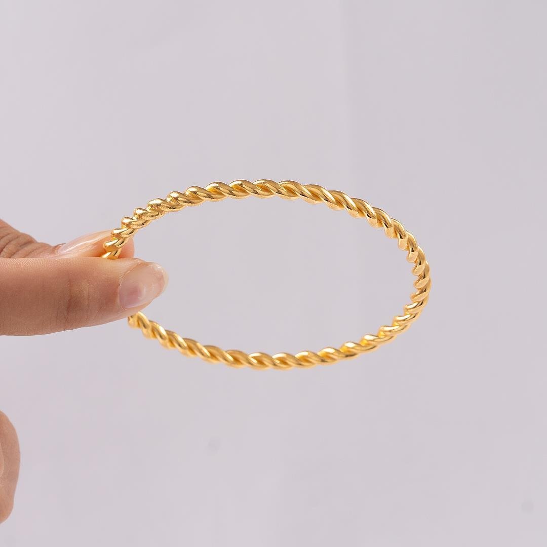 30 Gram Düz İkili Burma Bilezik 22 Ayar