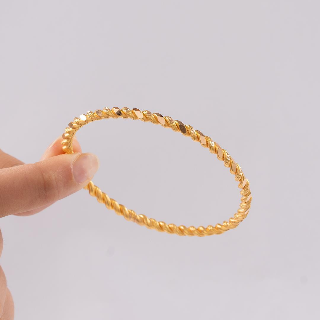 30 Gram Noktalı İkili Burma Bilezik 22 Ayar