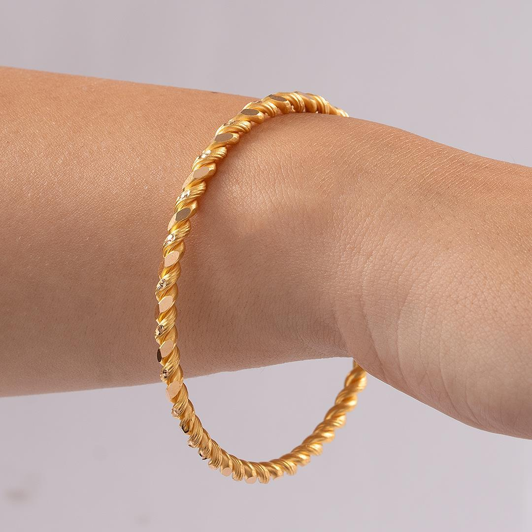 30 Gram Noktalı İkili Burma Bilezik 22 Ayar