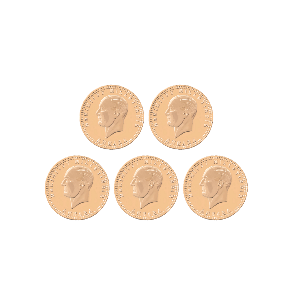 5 Adet Yarım Ata Altın