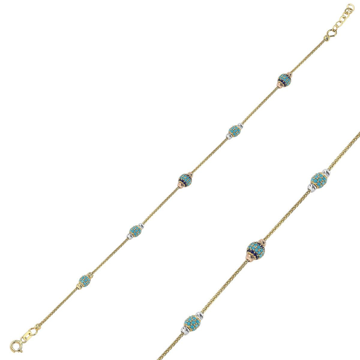 ALTIN FİRUZE TAŞLI SET