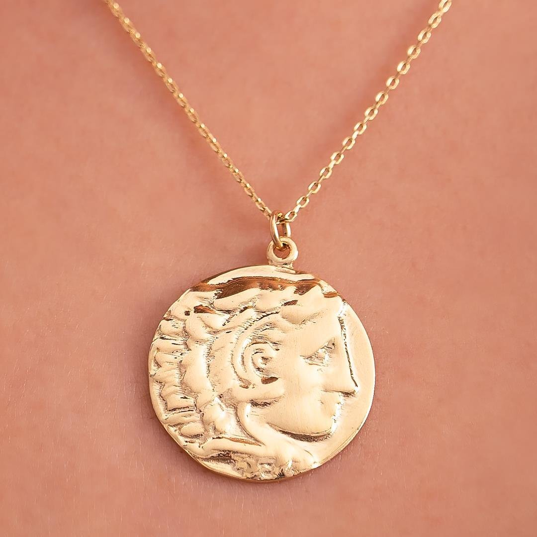 Antik Roma Figürü 14 Ayar Altın Kolye