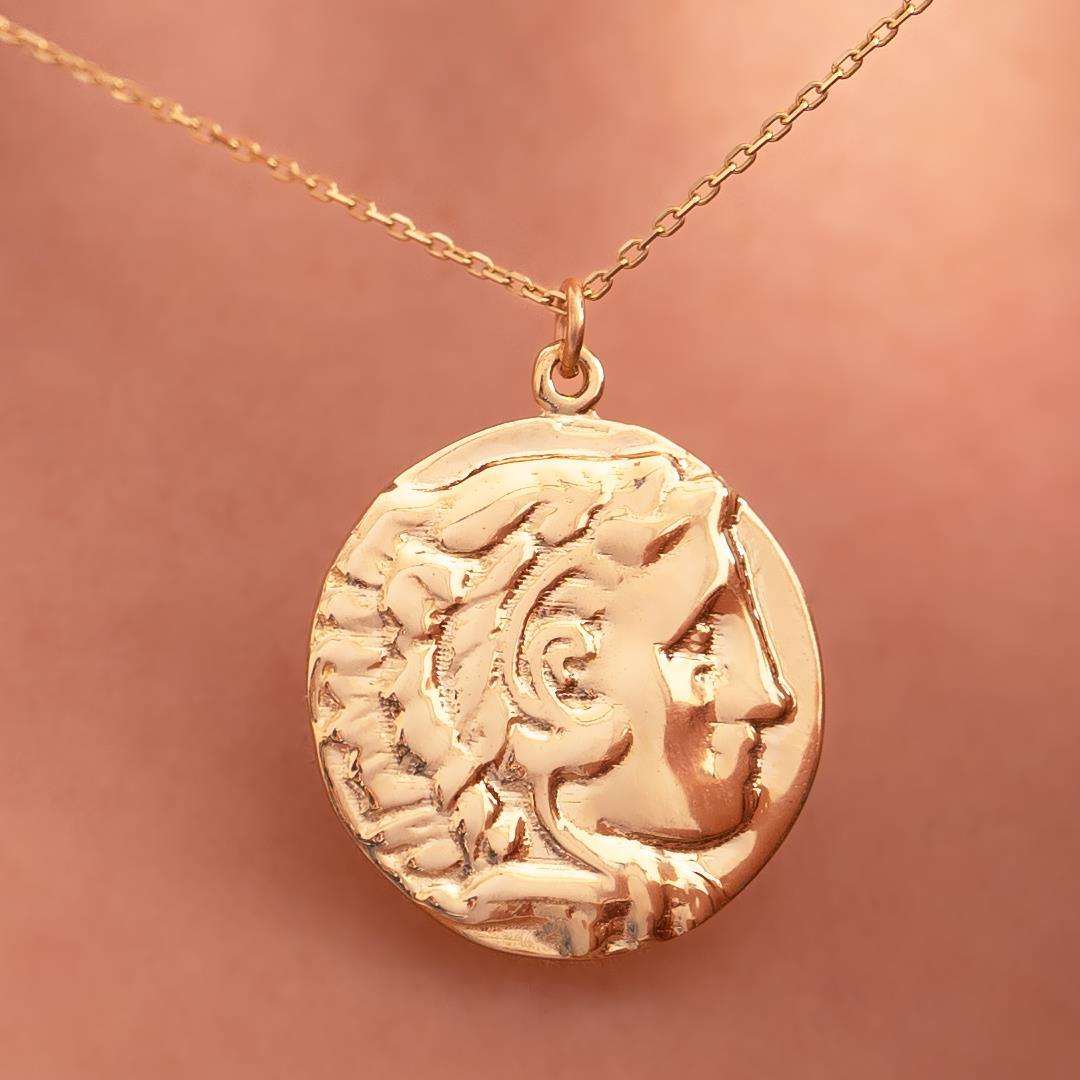 Antik Roma Figürü 14 Ayar Altın Kolye