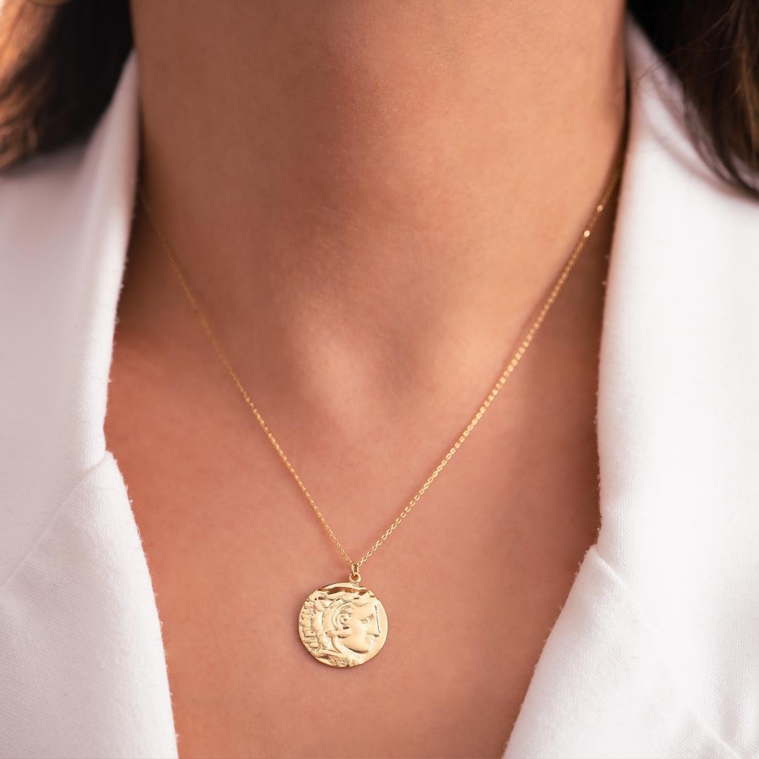 Antik Roma Figürü 14 Ayar Altın Kolye