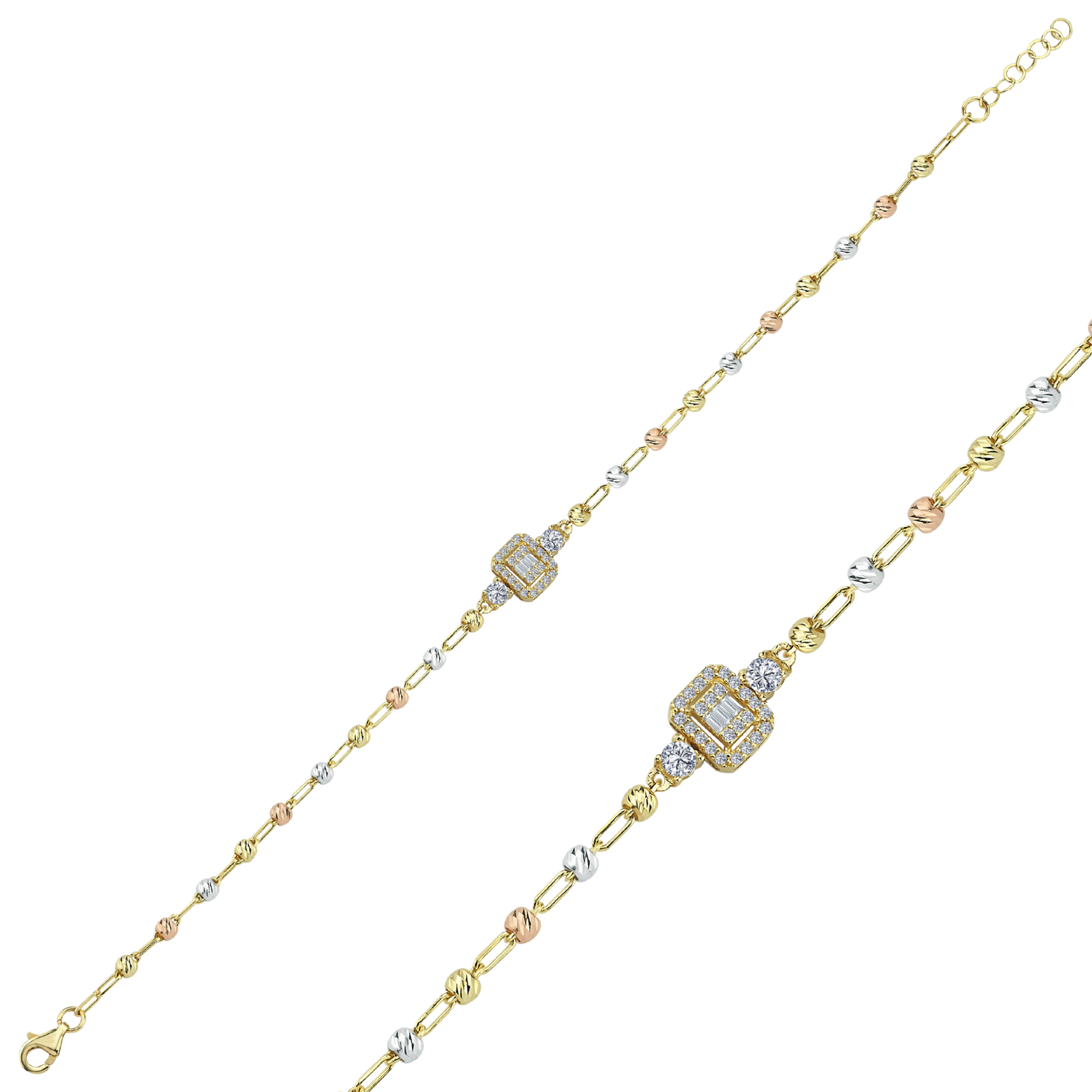 Baget Taşlı Dorikalı Bileklik 14 Ayar Alltın