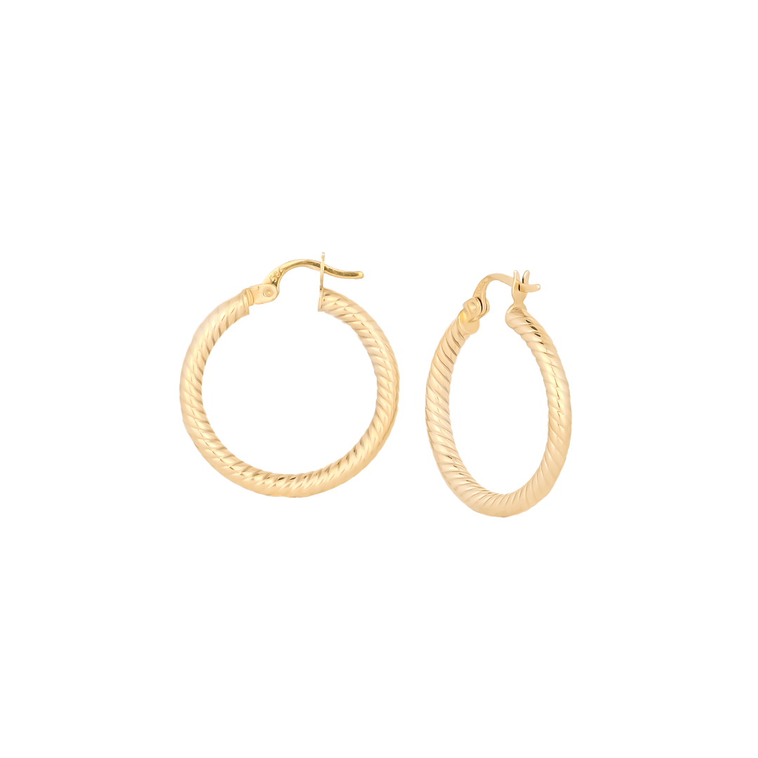 Burgu Halka Küpe 14 Ayar Altın