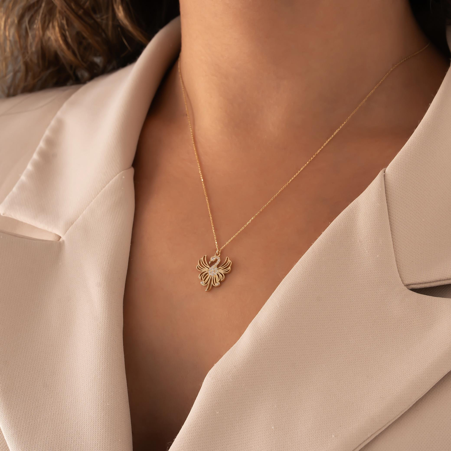 Burgu Model 14 Ayar Altın Kolye 