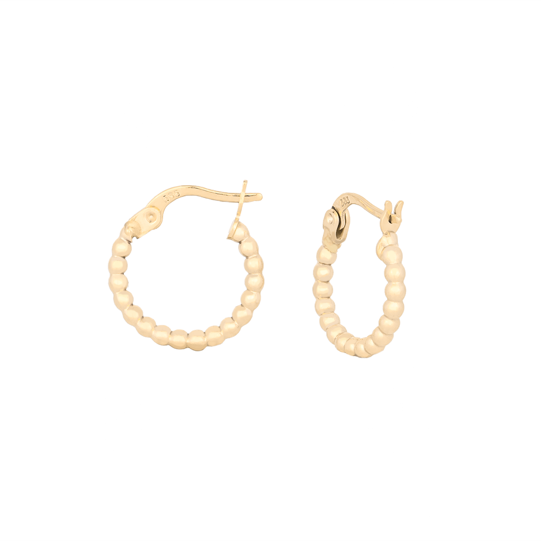 Dorikalı Halka Küpe 14 Ayar Altın