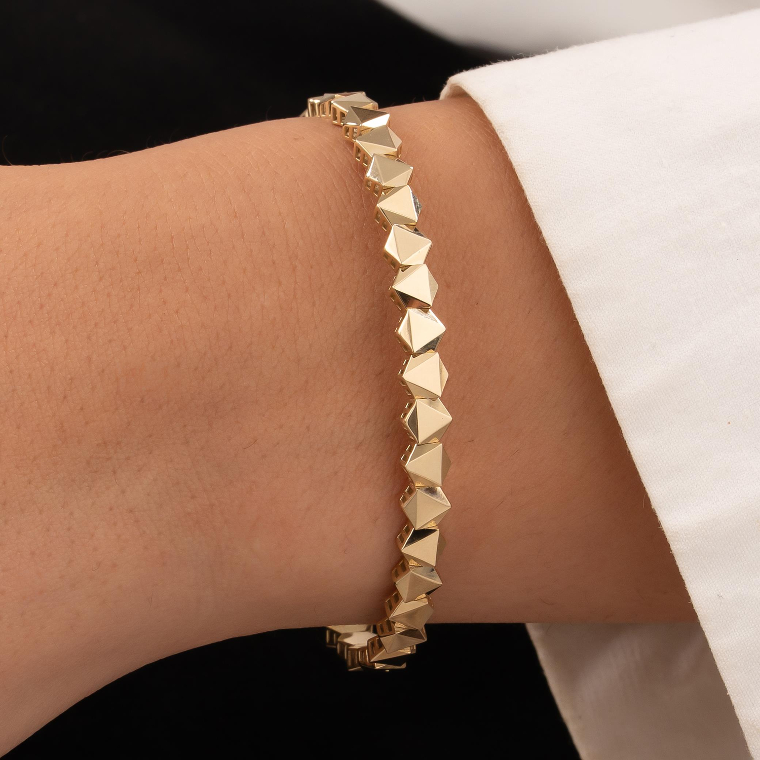 Geometrik Model 14 Ayar Altın Kelepçe