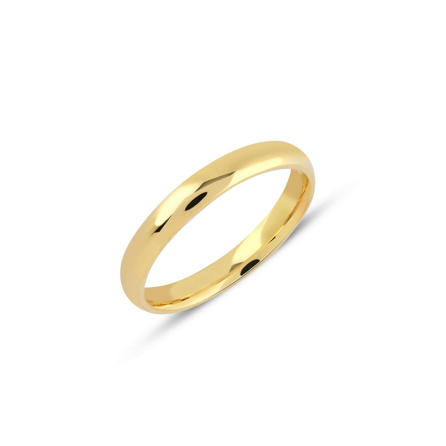 İçi Boş Bombeli Klasik Alyans 3 mm