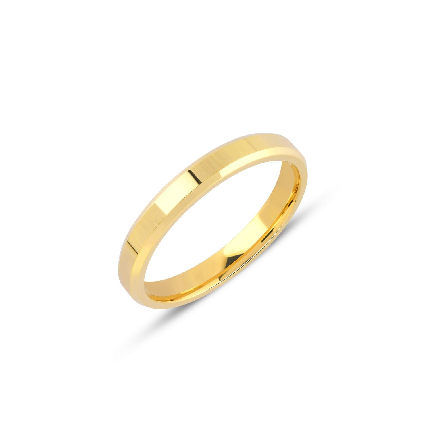 İçi Boş Düz Pahlı Klasik Alyans 3 mm