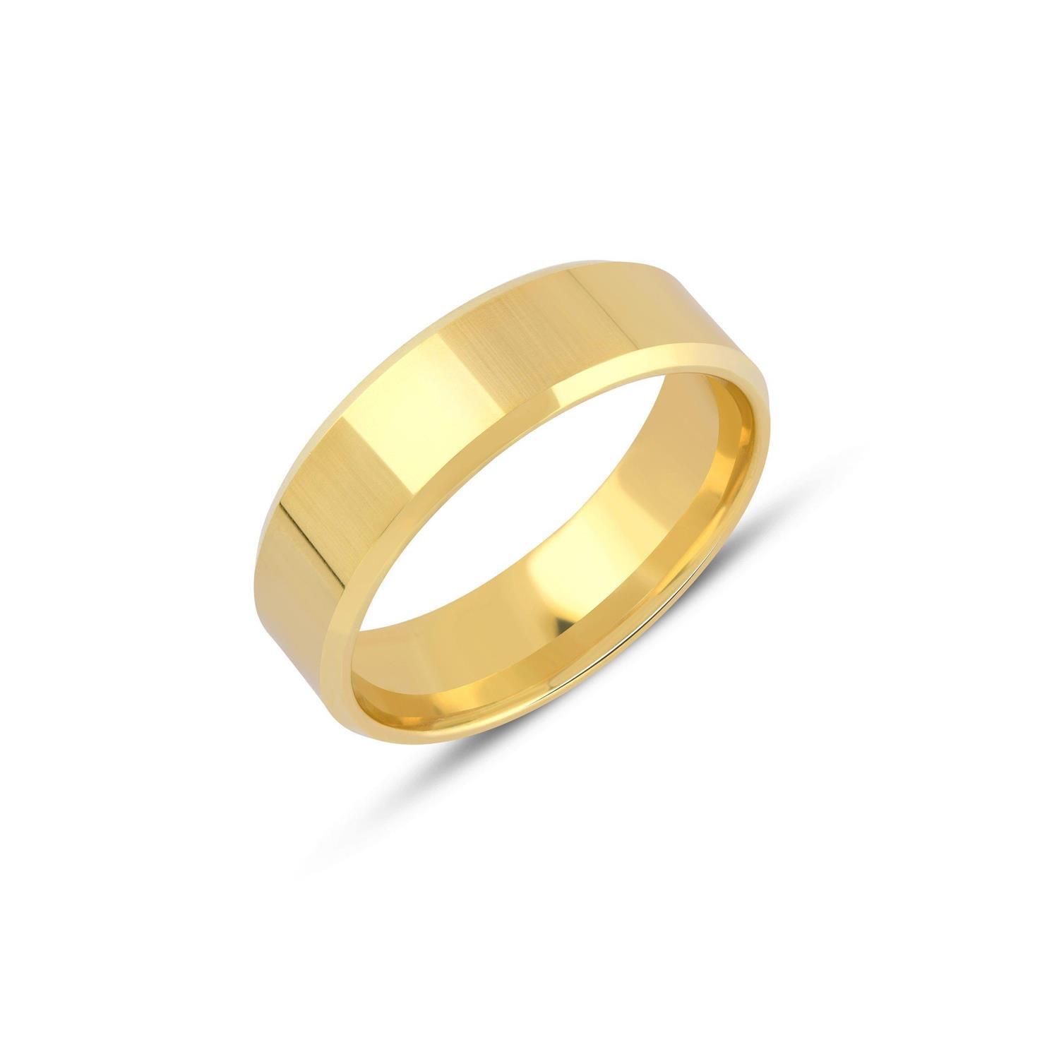 İçi Boş Düz Pahlı Klasik Alyans 6 mm