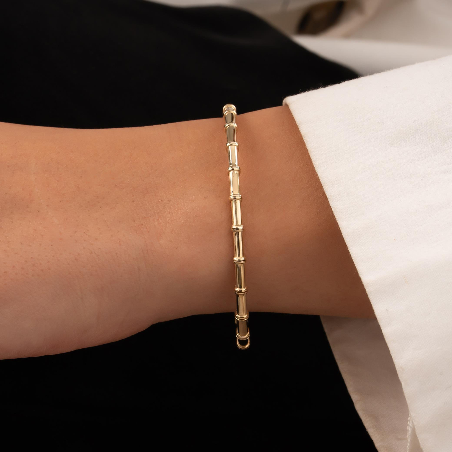 Kemik Model 14 Ayar Altın Kelepçe