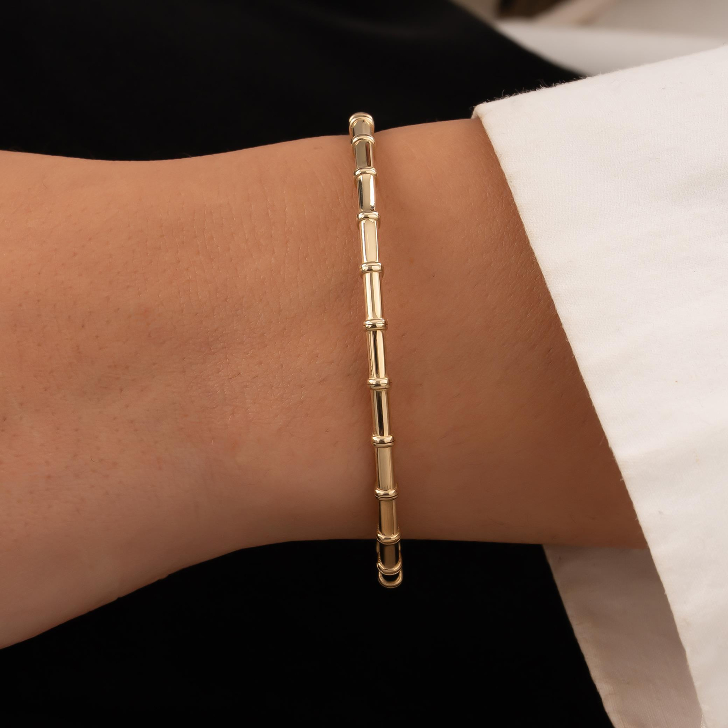 Kemik Model 14 Ayar Altın Kelepçe