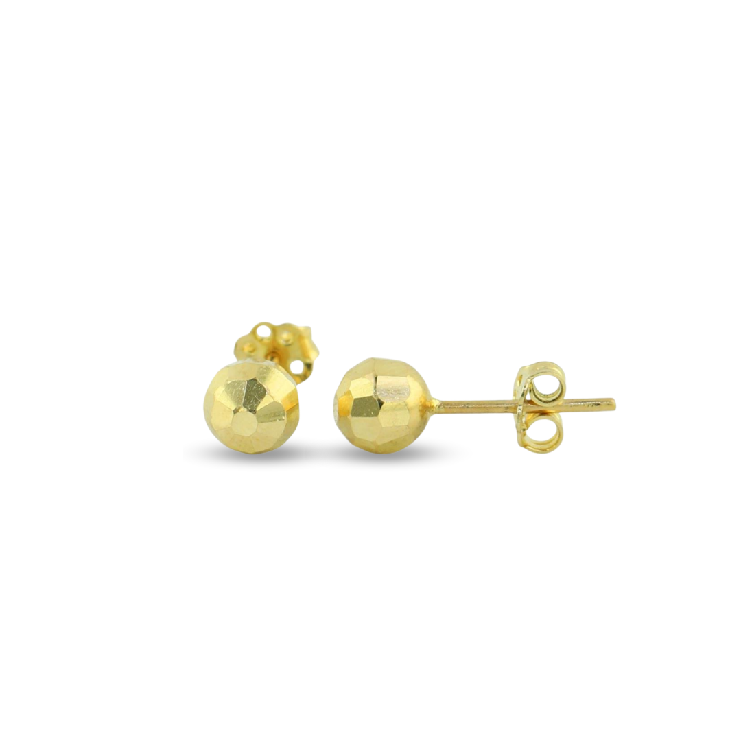 Kesikli Top Küpe 14 Ayar Altın